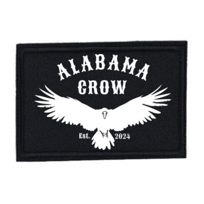 Crow Logo - PR01 Landscape 12cm x 8cm Rectangle Sew-On Patch Thumbnail